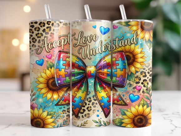 Autism Awareness Puzzle Bow Tumbler Wrap Review