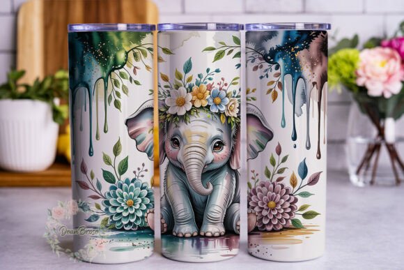 Baby Elephant Teal Floral 20oz Tumbler Design Review