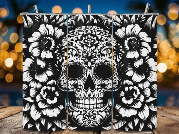 Black Floral Sugar Skull Laser Tumbler Review