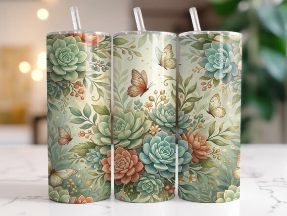 Boho Succulents and Butterflies Tumbler Review