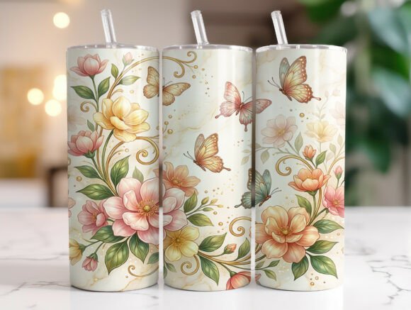 Butterfly Floral Tumbler Wrap Design Review