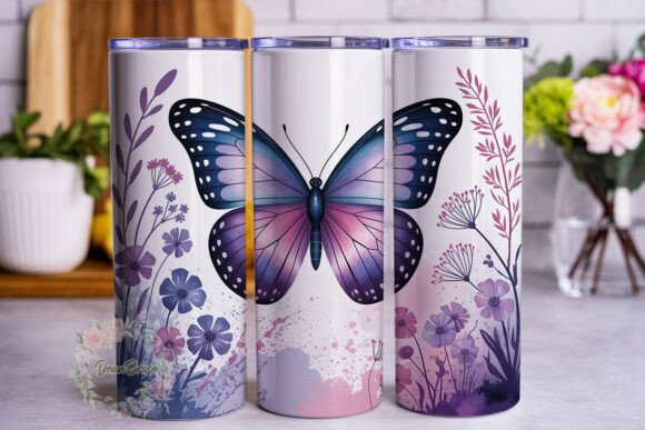 Butterfly Floral Watercolor Tumbler Design Review