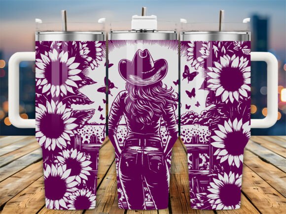 Cowgirl Sunflower 40oz Tumbler Embroidery Design Review