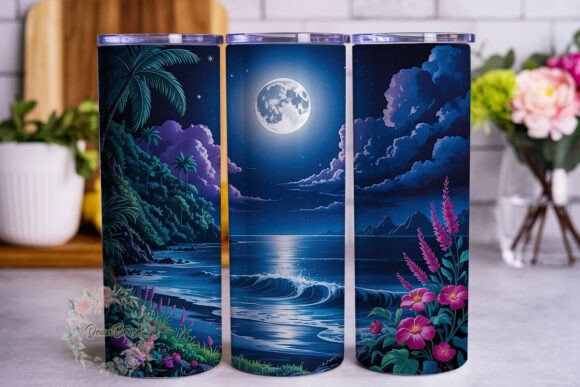 Moonlit Tropical Beach Tumbler Wrap Review