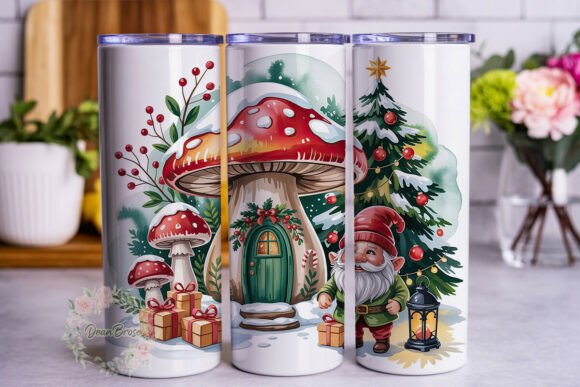 Mushroom Gnome Winter Wonderland Tumbler