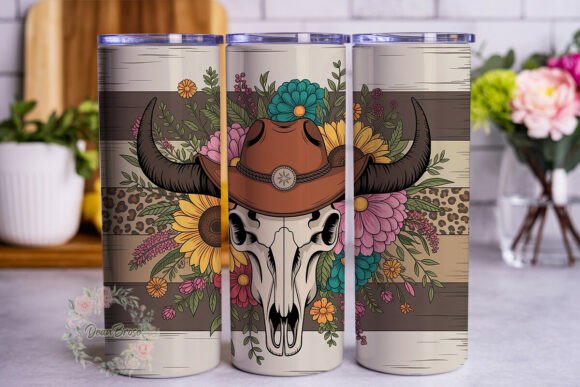 Rustic Boho Skull Sunflowers Tumbler Design Review