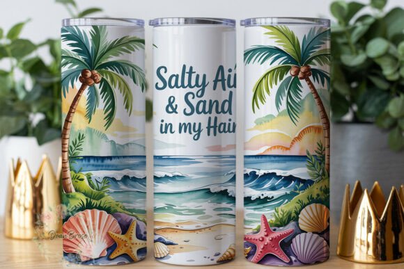 Salty Air Sand Beach Tumbler Wrap